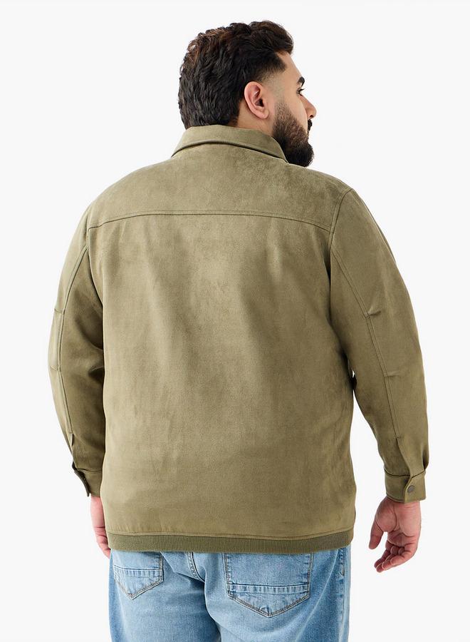 Maxim Men Regular Fit Suede Longline Jacket - Image 3